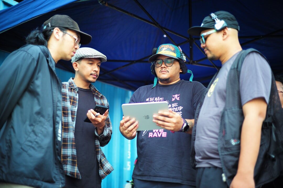 group of journalists networking